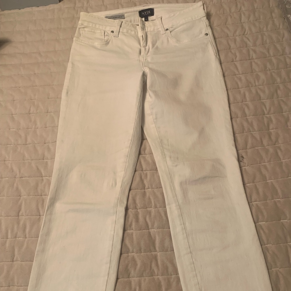 NYDJ White Straight Leg Jeans